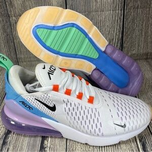 Nike Air Max 270 “Nike 101”. Women’s Size 7. White/Lilac-Purple/Green Glow/black